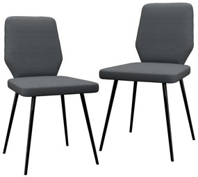 vidaXL Cadeiras de jantar 2 pcs tecido cinzento-escuro