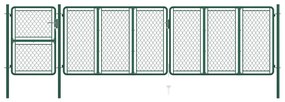 vidaXL Portão de jardim 125x495 cm aço verde