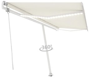 Toldo automático com LED e sensor de vento 500x300 cm cor creme