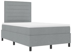Cama Box com Colchão Cinza Claro 120x200 cm Tecido