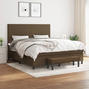 vidaXL Cama com molas/colchão 180x200 cm tecido castanho-escuro