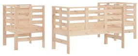 3 pcs conjunto lounge de jardim madeira de pinho maciça