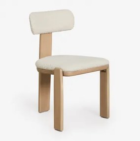 Pack De 2 Cadeiras De Jantar Em Madeira De Acácia E Tecido Bouclé Malta Marrom Acácia Claro - Sklum