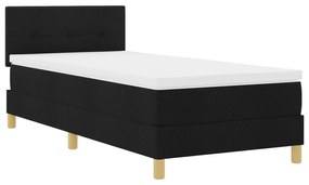 Cama Box com Colchão Preta 90x190 cm Tecido