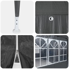 Tenda de Festa com 10 Lados Antracite 6x4 m PE