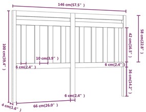 Cabeceira de cama 146x4x100 cm pinho maciço branco