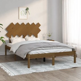 vidaXL Estrutura de cama 120x200 cm madeira maciça castanho mel