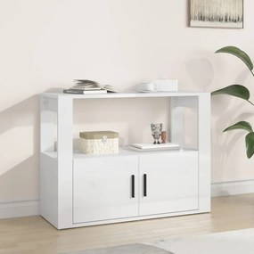 vidaXL Aparador 80x30x60 cm derivados de madeira branco brilhante