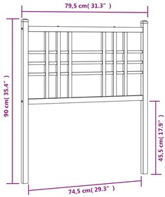 Cabeceira de cama 75 cm metal branco