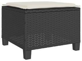 3 pcs conjunto de bistrô com almofadões vime PE preto