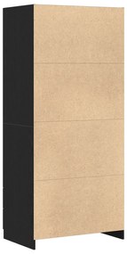 Guarda-roupa vidaXL Preto Carvalho 80x52x180 cm Madeira de engenharia