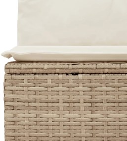 5 pcs conjunto de sofás p/ jardim com almofadões vime PE bege