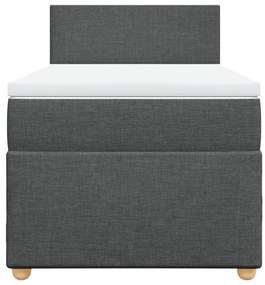 Cama com molas/colchão 90x190 cm tecido cinza-escuro