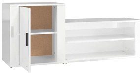 Sapateira 130x35x54 cm derivados de madeira branco brilhante