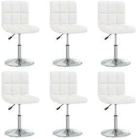 Cadeiras de jantar 6 pcs couro artificial branco