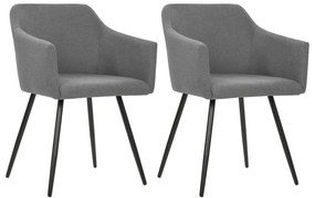 vidaXL Cadeiras de jantar 2 pcs tecido cinzento-claro