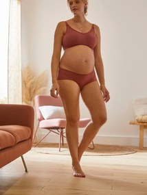 Agora -50%: Soutien com detalhe em renda, para gravidez e amamentação castanho escuro liso