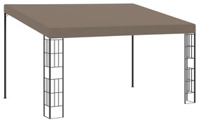 vidaXL Gazebo de montagem na parede 4x3 m tecido cinzento-acastanhado