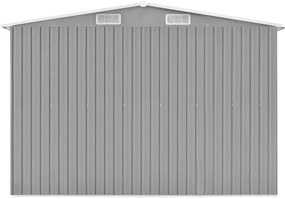 Abrigo de jardim 257x580x181 cm metal cinzento