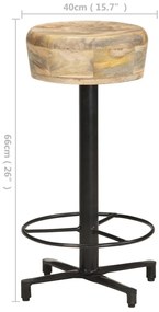 Bancos de bar 2 pcs 66 cm madeira de mangueira maciça