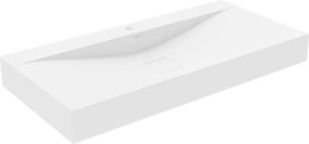 Mexen Poli lavatório de bancada de aglomerado 1/O 100 x 48 cm, branco - 23021001