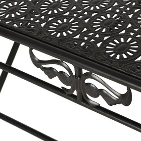 Mesa de centro dobrável estilo vintage metal 100x50x45 cm preto