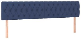 Cama boxspring com colchão 120x190 cm tecido azul