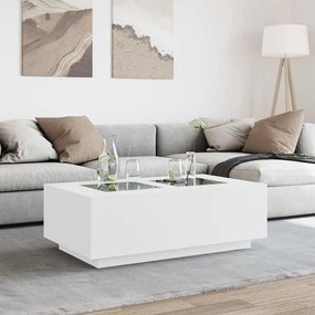 Mesa de centro luzes LED Infinity 116x69x40 cm branco