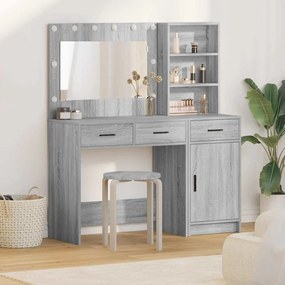 vidaXL Mesa de vestir com gaveta 2 pcs Cinzeto 78.5 x 41 x 135 cm