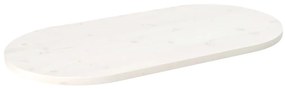 Tampo de mesa oval 90x45x2,5 cm madeira de pinho maciça branco