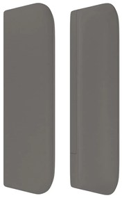 Cabeceira de cama c/ abas couro artificial 163x16x78/88cm cinza
