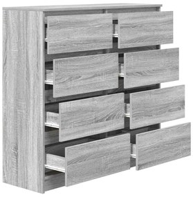 Aparador 100x35x99 cm derivados de madeira cinzento sonoma