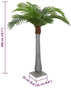 Palmeira artificial 15 folhas 200 cm verde
