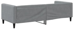 Sofá-cama 90x190 cm tecido cinzento-claro