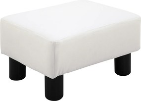 HOMCOM Apoio para os Pés Octomano Banco Pequeno Estofado em Pele Sintética com Assento Acolchoado Branco 40x30x24 cm | Aosom Portugal