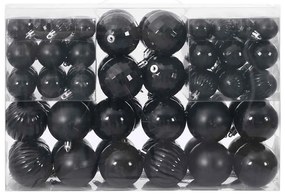 Enfeites de Natal 100 pcs Ø3/4/6 cm preto