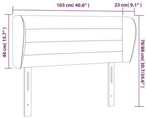 Cabeceira de cama c/ abas tecido 103x23x78/88 cm creme