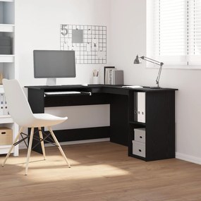 Escrivaninha vidaXL em Preto Carvalho de 120x140x75 cm em Madeira Enge