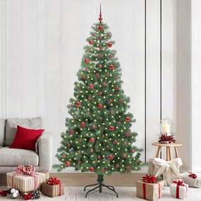 vidaXL Árvore de Natal com 300 LEDs com suporte Verde 240 cm PVC