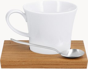 Chávena de chá de porcelana artesanal Berlin com base e colher de chá, conjunto de 3