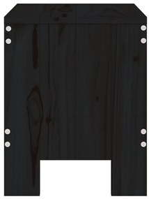 Bancos de jardim 2 pcs 40x36x45 cm pinho maciço preto