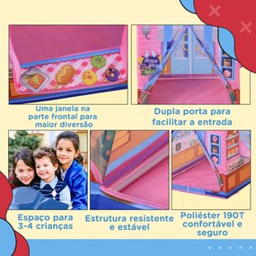 HOMCOM Loja de doces para brincar Zona infantil Presente fácil de montar para crianças 93x69 x103cm 0,75 kg Rosa