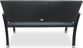 Banco de jardim Polyrattan 122x58x87cm Preto