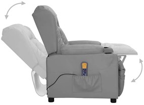 Cadeira de massagens couro artificial cinzento