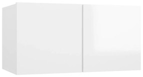 Móvel de TV de Parede Astrid de 10 Módulos - Branco Brilhante - Design