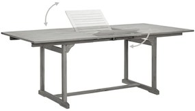 Mesa de jantar p/ jardim (150-200)x100x75 cm acácia maciça