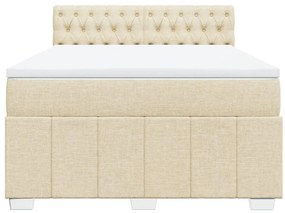 Cama com molas/colchão 140x200 cm tecido cor creme