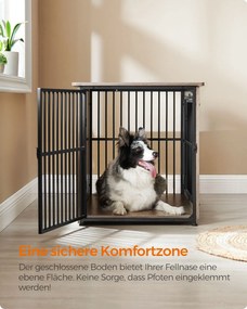 Gaiola para cães até 32 kg com 2 portas 98 x 65 x 69 cm cinza mesclado