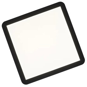 Candeeiro de tecto preto 40 cm com LED 3 passos regulável IP44 - Steve Moderno