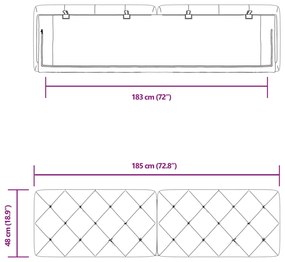 Almofadão de cabeceira 180 cm veludo cinzento-escuro